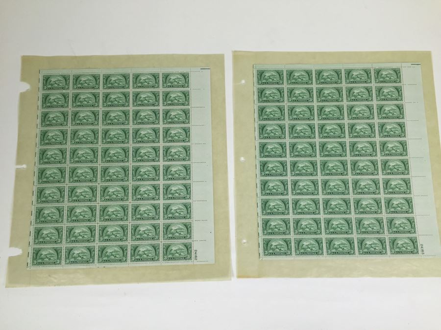 (2) Mint Postage Stamp Sheet 3 Cent 1950 American Bankers Association [Photo 1]