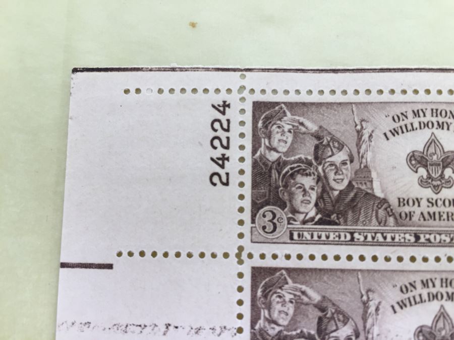 (2) Mint Postage Stamp Sheet 3 Cent 1950 Boy Scouts [Photo 2]