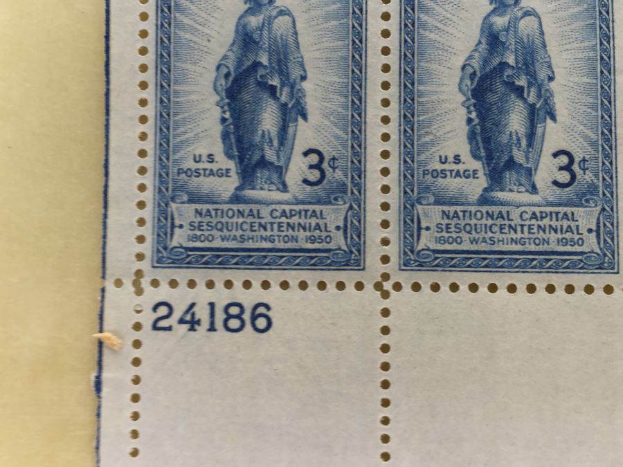 Mint Postage Stamp Sheet 1950 3 Cent National Capital Sesquicentennial [Photo 2]