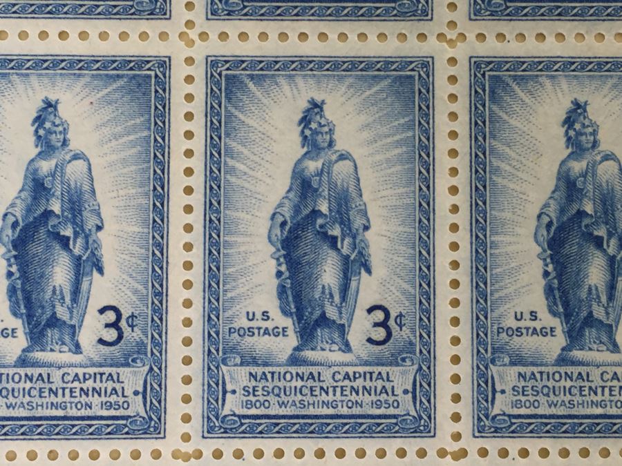 Mint Postage Stamp Sheet 1950 3 Cent National Capital Sesquicentennial [Photo 3]