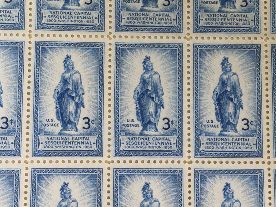 Mint Postage Stamp Sheet 1950 3 Cent National Capital Sesquicentennial [Photo 4]