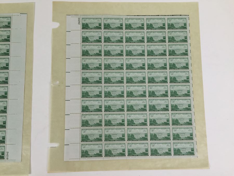 (2) Mint Postage Stamp Sheet 3 Cent 1950 The White House National ...