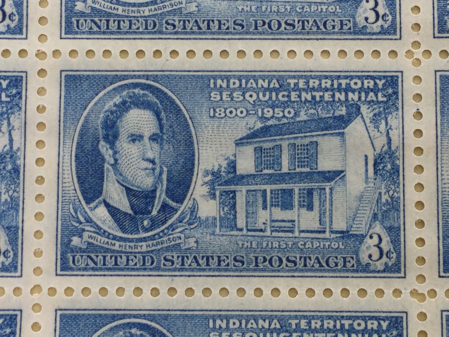 (2) Mint Postage Stamp Sheet 3 Cent 1950 Indiana Territory Sesquicentennial [Photo 3]