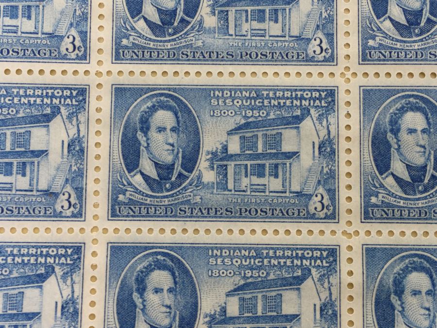 (2) Mint Postage Stamp Sheet 3 Cent 1950 Indiana Territory Sesquicentennial [Photo 7]