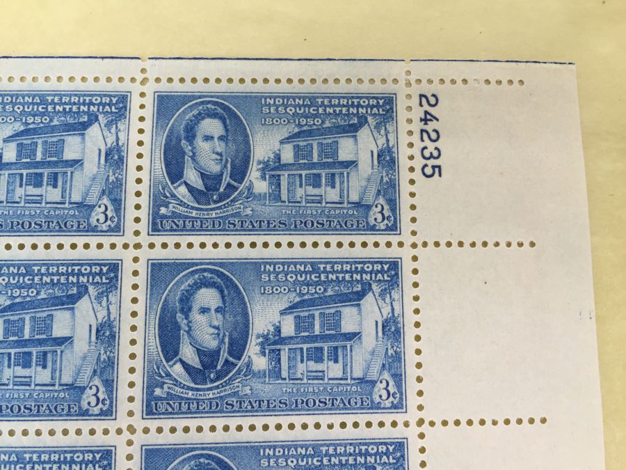 (2) Mint Postage Stamp Sheet 3 Cent 1950 Indiana Territory Sesquicentennial [Photo 6]