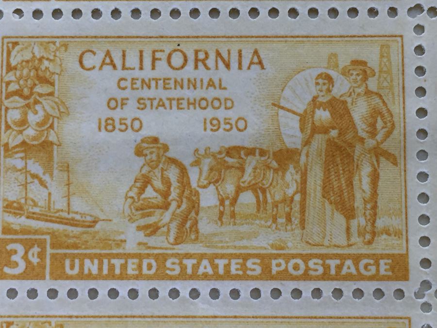 (2) Mint Postage Stamp Sheet 3 Cent 1950 California Centennial Of Statehood [Photo 10]