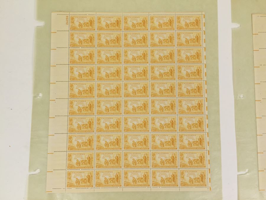 (2) Mint Postage Stamp Sheet 3 Cent 1950 California Centennial Of Statehood [Photo 4]