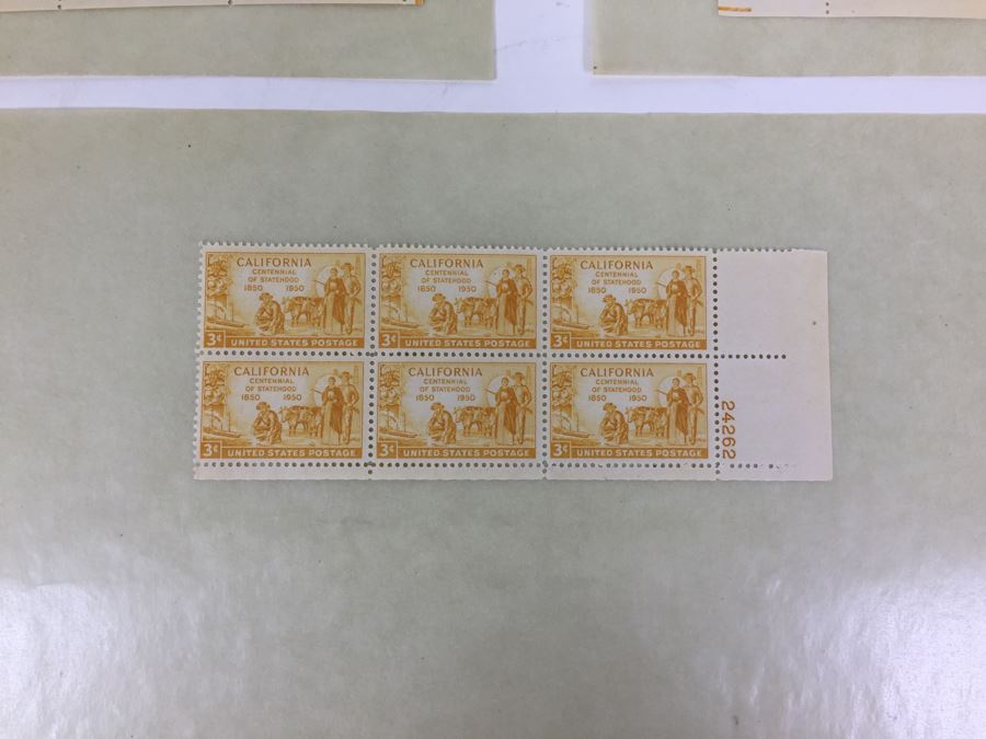(2) Mint Postage Stamp Sheet 3 Cent 1950 California Centennial Of Statehood [Photo 7]