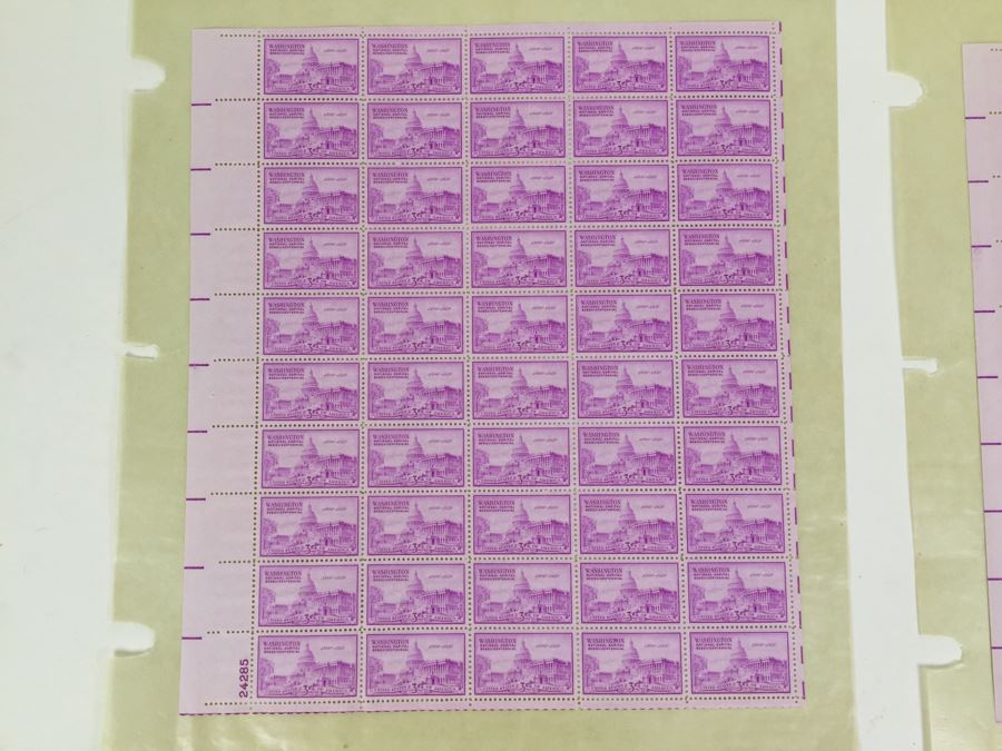 (2) Mint Postage Stamp Sheet 3 Cent 1950 Washington National Capital Sesquicentennial [Photo 4]