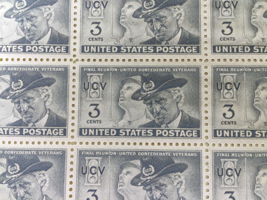 (2) Mint Postage Stamp Sheet 3 Cent 1950 Final Reunion - United Confederate Veterans [Photo 7]