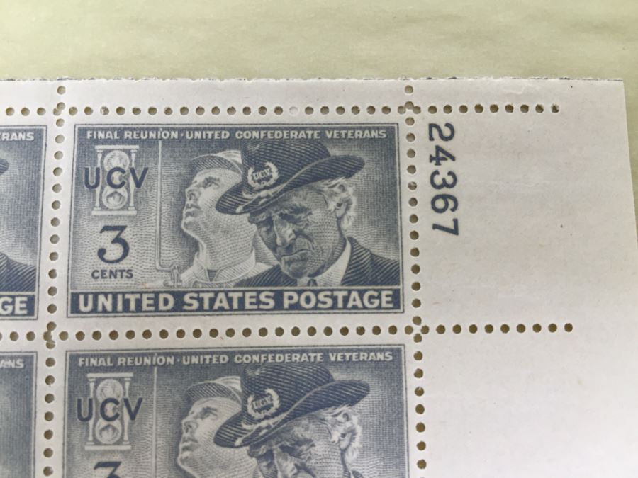 (2) Mint Postage Stamp Sheet 3 Cent 1950 Final Reunion - United Confederate Veterans [Photo 6]