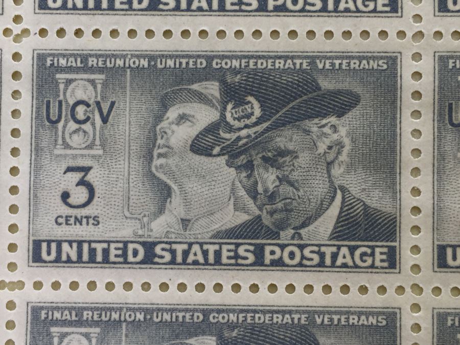 (2) Mint Postage Stamp Sheet 3 Cent 1950 Final Reunion - United Confederate Veterans [Photo 3]