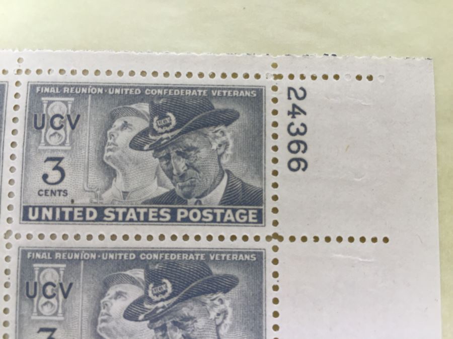 (2) Mint Postage Stamp Sheet 3 Cent 1950 Final Reunion - United Confederate Veterans [Photo 2]