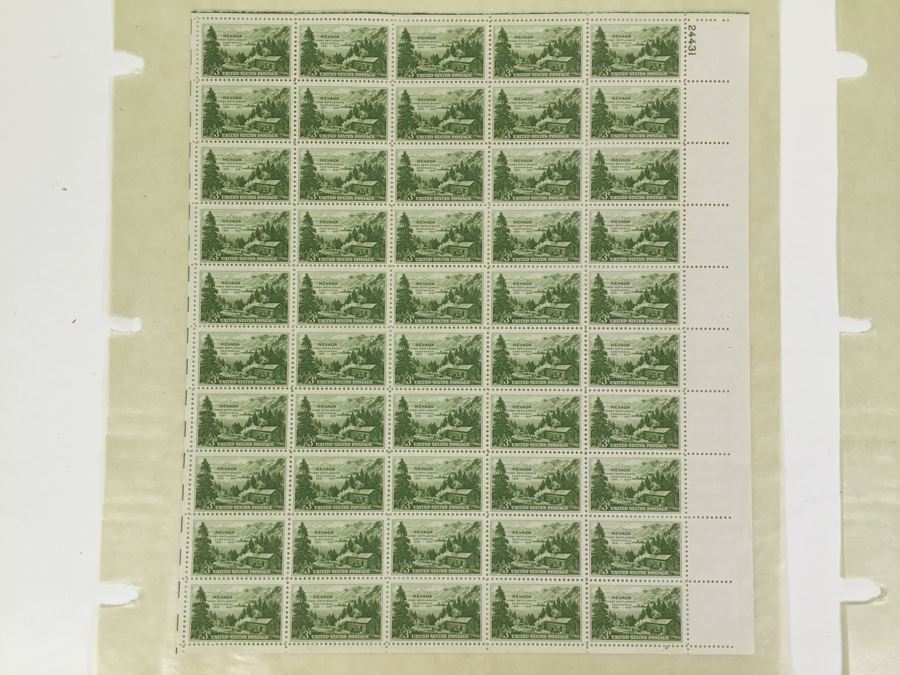 (2) Mint Postage Stamp Sheet 3 Cent 1951 Nevada First Settlement Centennial [Photo 4]