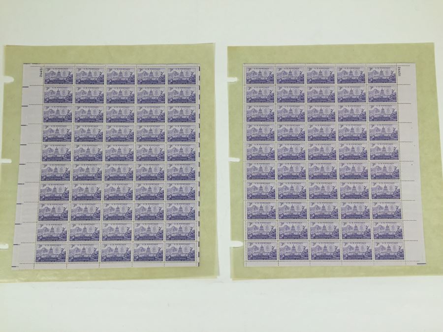 (2) Mint Postage Stamp Sheet 3 Cent 1951 Colorado 75th Anniversary Of Statehood [Photo 1]