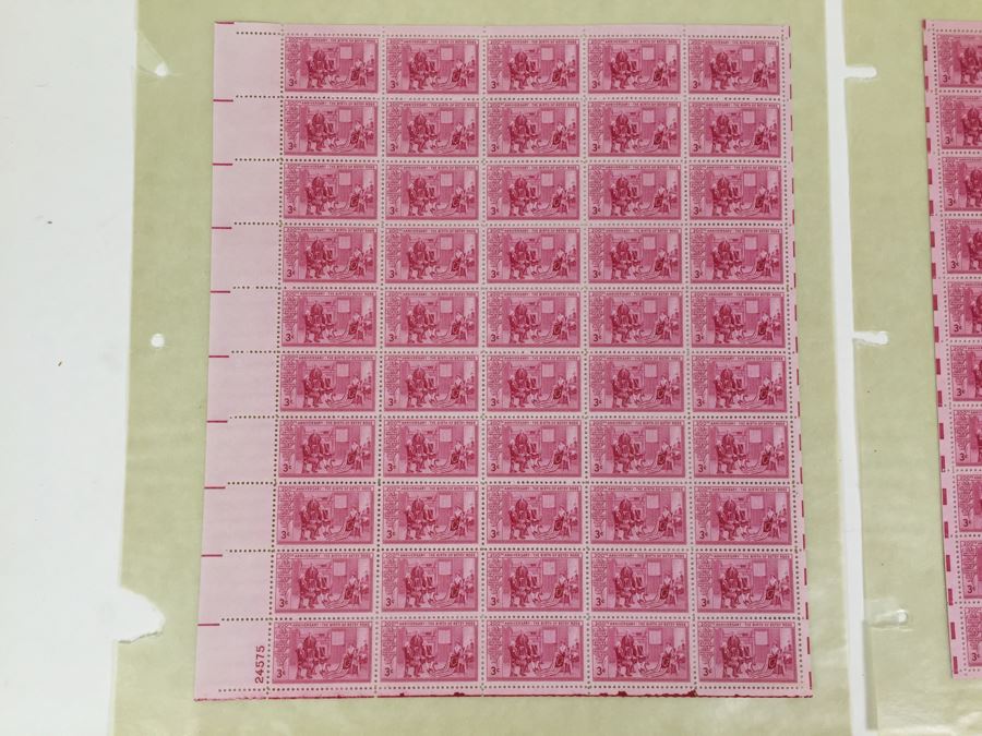 (2) Mint Postage Stamp Sheet 3 Cent 1951 200th Anniversary Of The Birth Of Betsy Ross [Photo 4]