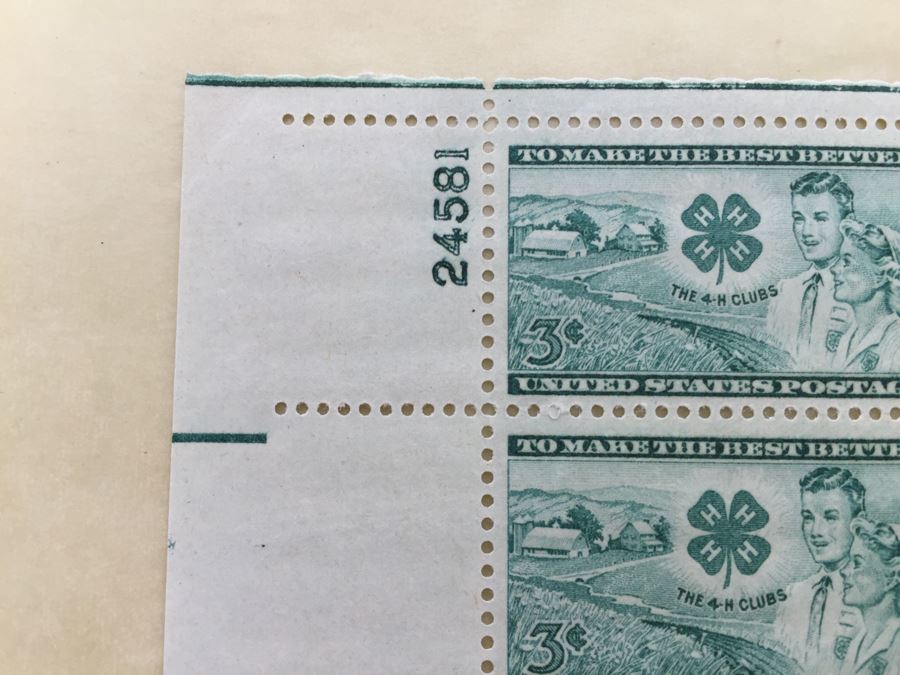 (2) Mint Postage Stamp Sheet 1952 3 Cent The 4-H Clubs [Photo 2]