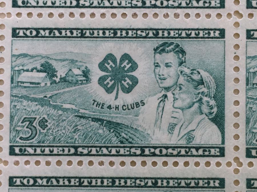 (2) Mint Postage Stamp Sheet 1952 3 Cent The 4-H Clubs [Photo 3]