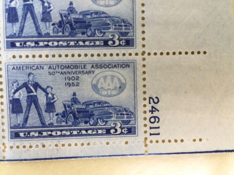 (2) Mint Postage Stamp Sheet 1952 3 Cent AAA American Automobile Association 50th Anniversary [Photo 6]