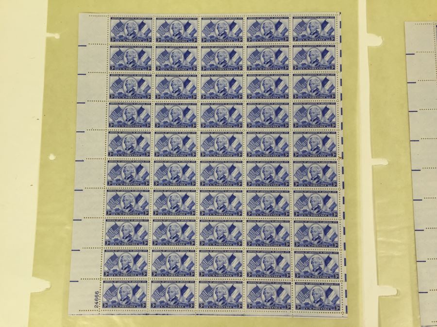 (2) Mint Postage Stamp Sheet 1952 3 Cent Arrival Of Lafayette In America [Photo 4]