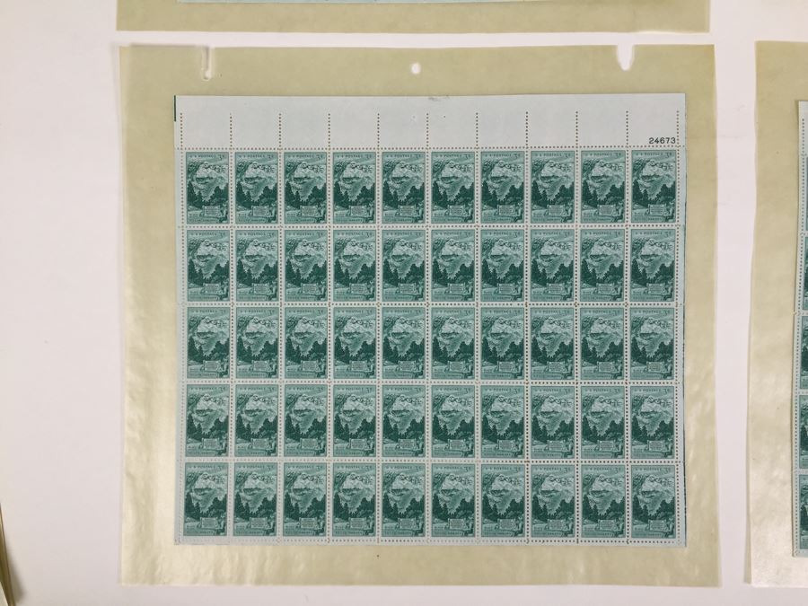 (4) Mint Postage Stamp Sheet 1952 3 Cent Mount Rushmore National Memorial South Dakota [Photo 7]