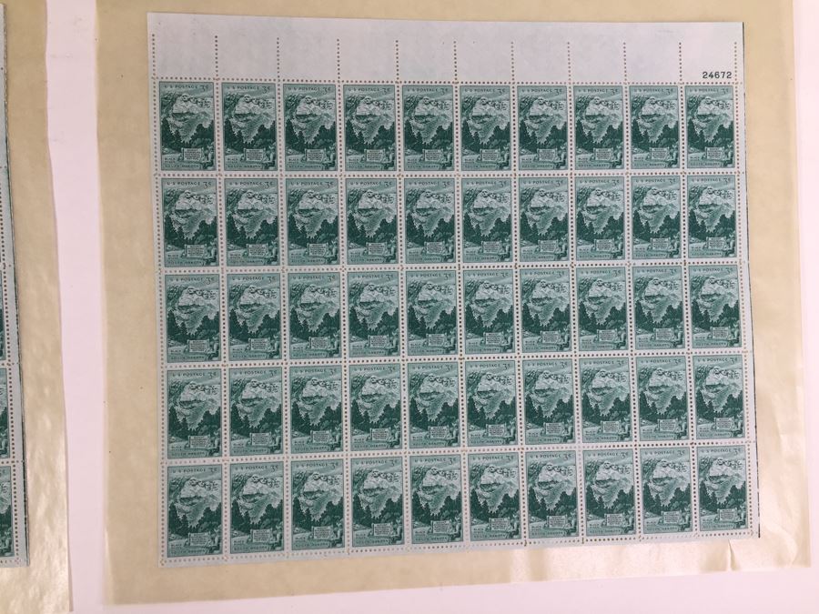 (4) Mint Postage Stamp Sheet 1952 3 Cent Mount Rushmore National Memorial South Dakota [Photo 9]