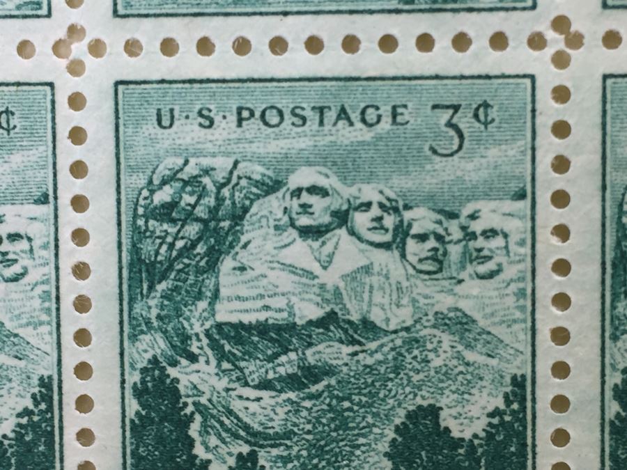 (4) Mint Postage Stamp Sheet 1952 3 Cent Mount Rushmore National Memorial South Dakota [Photo 12]