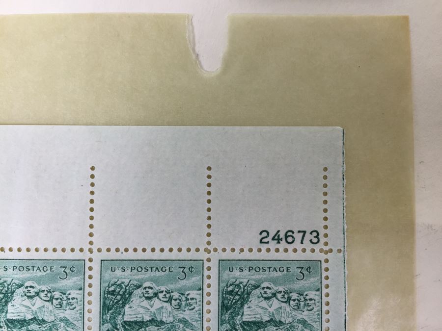 (4) Mint Postage Stamp Sheet 1952 3 Cent Mount Rushmore National Memorial South Dakota [Photo 8]