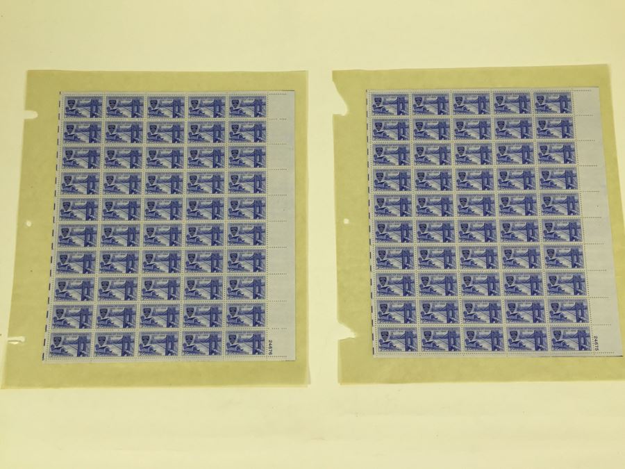 (2) Mint Postage Stamp Sheet 1952 3 Cent Centennial Of Engineering [Photo 1]