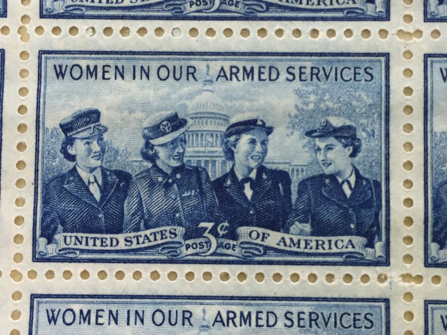 (2) Mint Postage Stamp Sheet 1952 3 Cent Women In Our Armed Services [Photo 3]