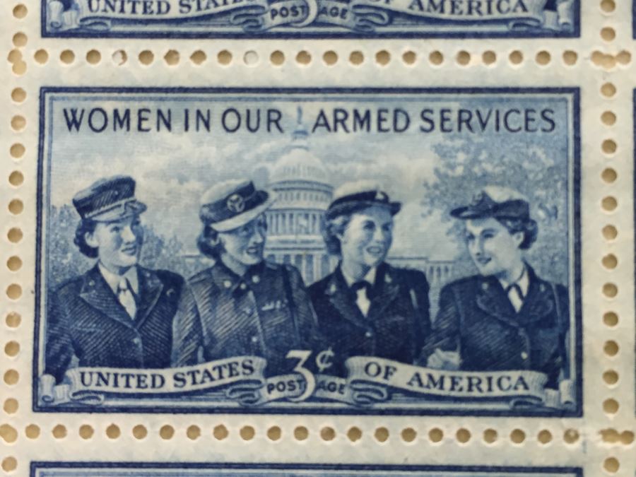 (2) Mint Postage Stamp Sheet 1952 3 Cent Women In Our Armed Services [Photo 8]