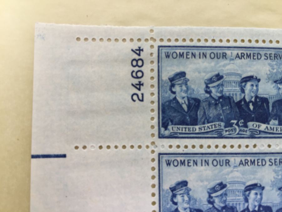 (2) Mint Postage Stamp Sheet 1952 3 Cent Women In Our Armed Services [Photo 6]
