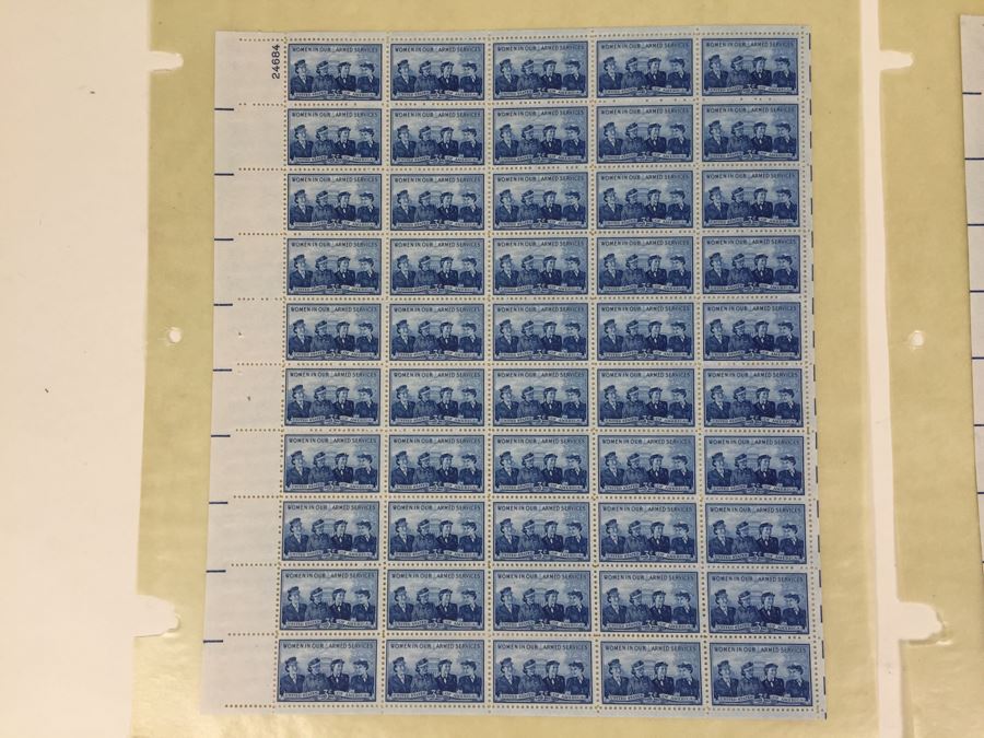 (2) Mint Postage Stamp Sheet 1952 3 Cent Women In Our Armed Services [Photo 4]