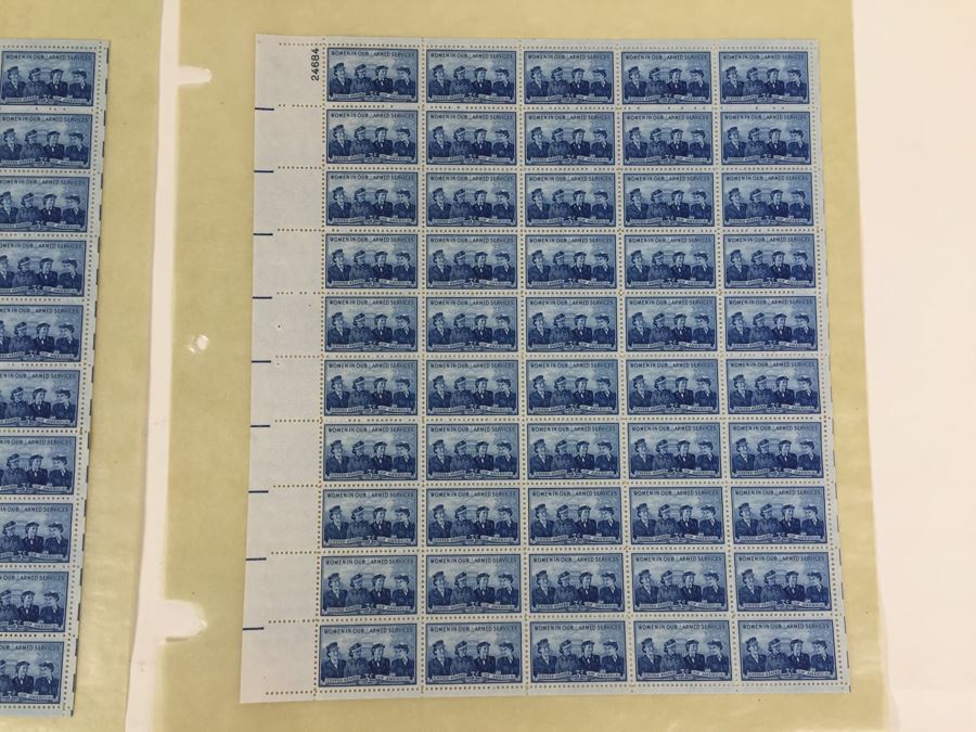 (2) Mint Postage Stamp Sheet 1952 3 Cent Women In Our Armed Services [Photo 5]