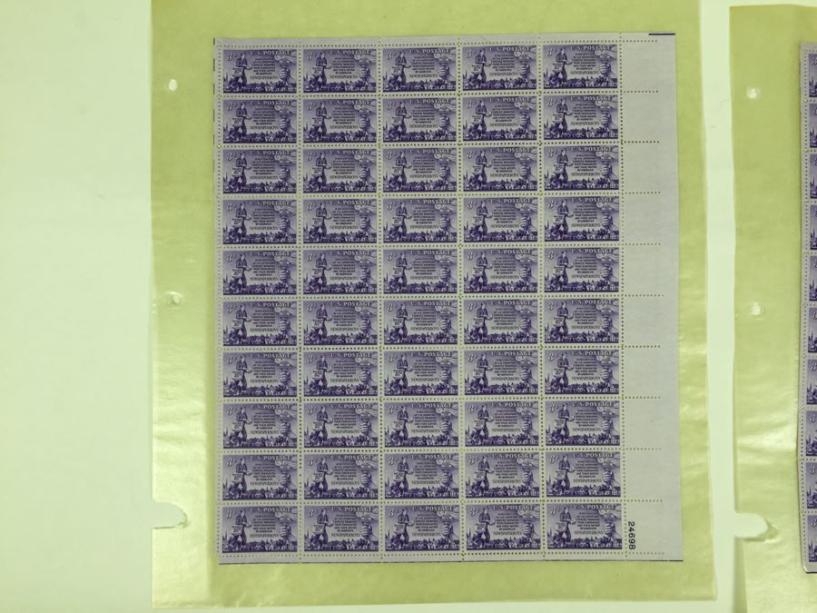 (4) Mint Postage Stamp Sheet 1952 3 Cent Newspaper Boys [Photo 7]