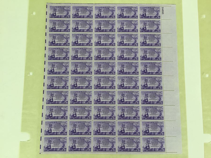 (4) Mint Postage Stamp Sheet 1952 3 Cent Newspaper Boys [Photo 4]