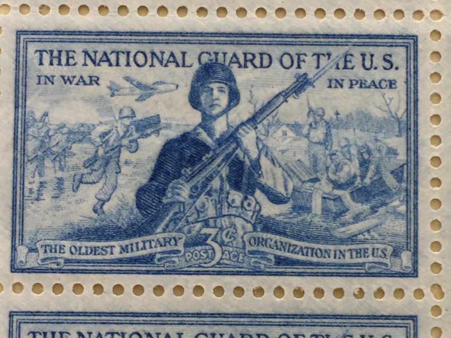 (2) Mint Postage Stamp Sheet 1952 3 Cent The National Guard Of The U.S. [Photo 3]
