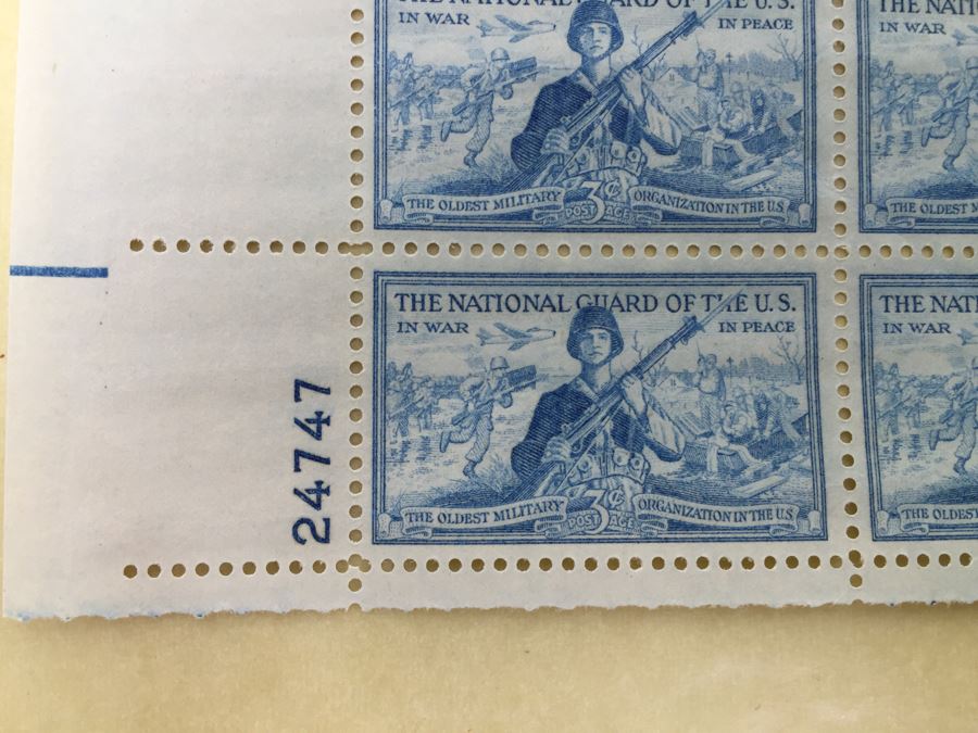 (2) Mint Postage Stamp Sheet 1952 3 Cent The National Guard Of The U.S. [Photo 6]