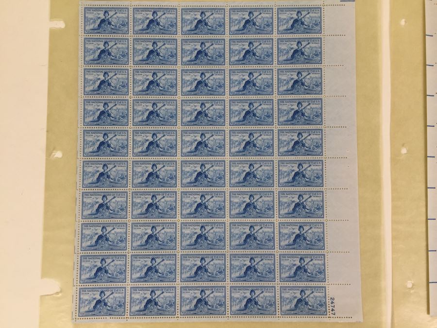 (2) Mint Postage Stamp Sheet 1952 3 Cent The National Guard Of The U.S. [Photo 4]