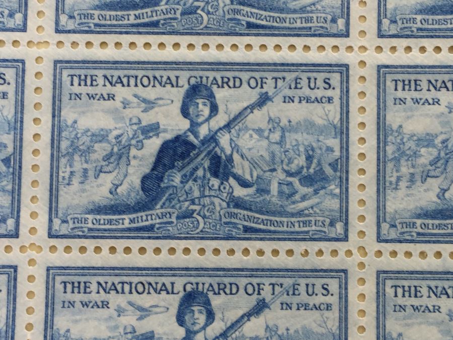 (2) Mint Postage Stamp Sheet 1952 3 Cent The National Guard Of The U.S. [Photo 7]