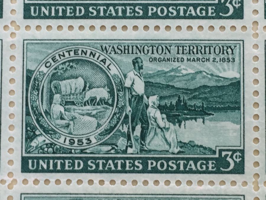 (2) Mint Postage Stamp Sheet 1953 3 Cent Washington Territory Centennial [Photo 3]