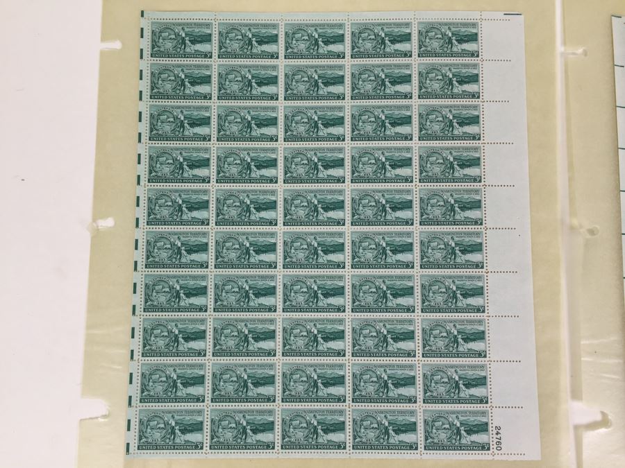(2) Mint Postage Stamp Sheet 1953 3 Cent Washington Territory Centennial [Photo 4]