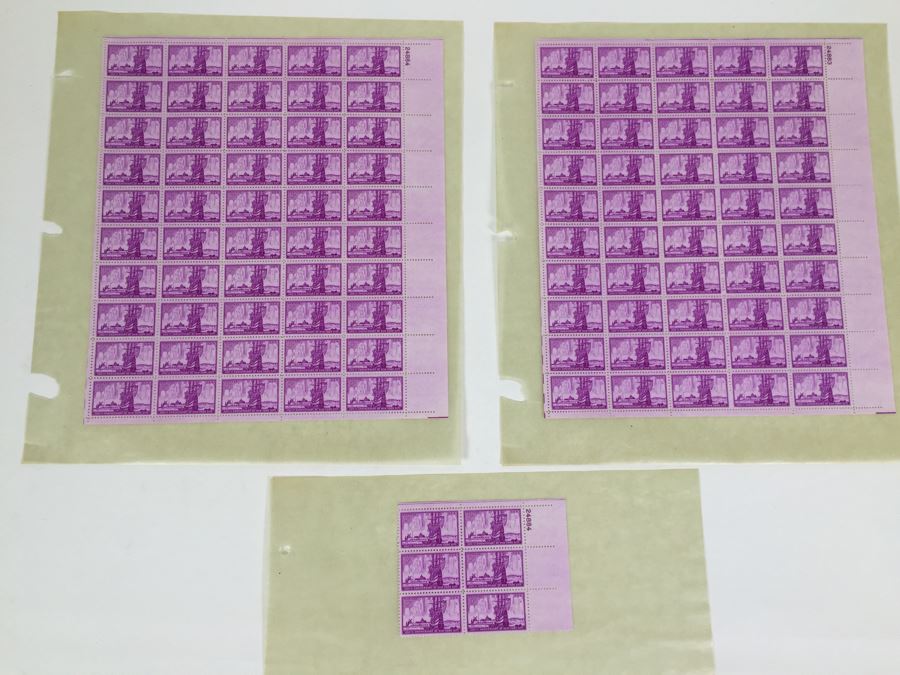 (2) Mint Postage Stamp Sheet 1953 3 Cent 300th Anniversary Of New York City [Photo 1]
