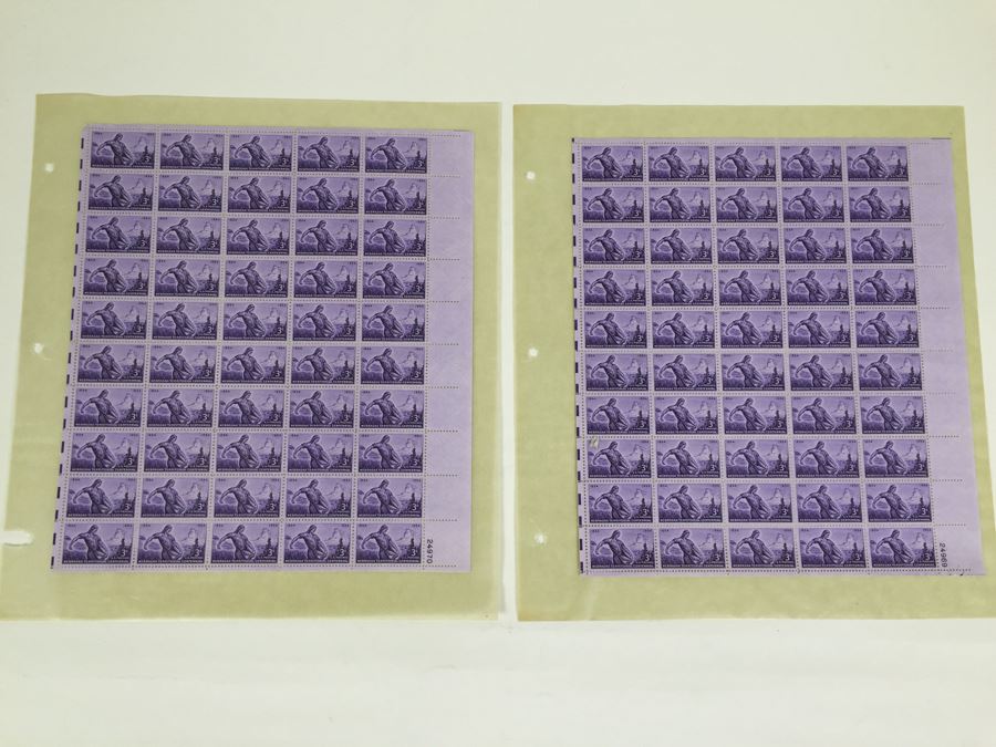 (2) Mint Postage Stamp Sheet 1954 3 Cent Nebraska Territorial Centennial [Photo 1]