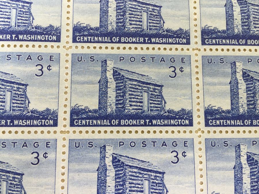 Mint Postage Stamp Sheet 1956 3 Cent Centennial Of Booker T. Washington [Photo 4]