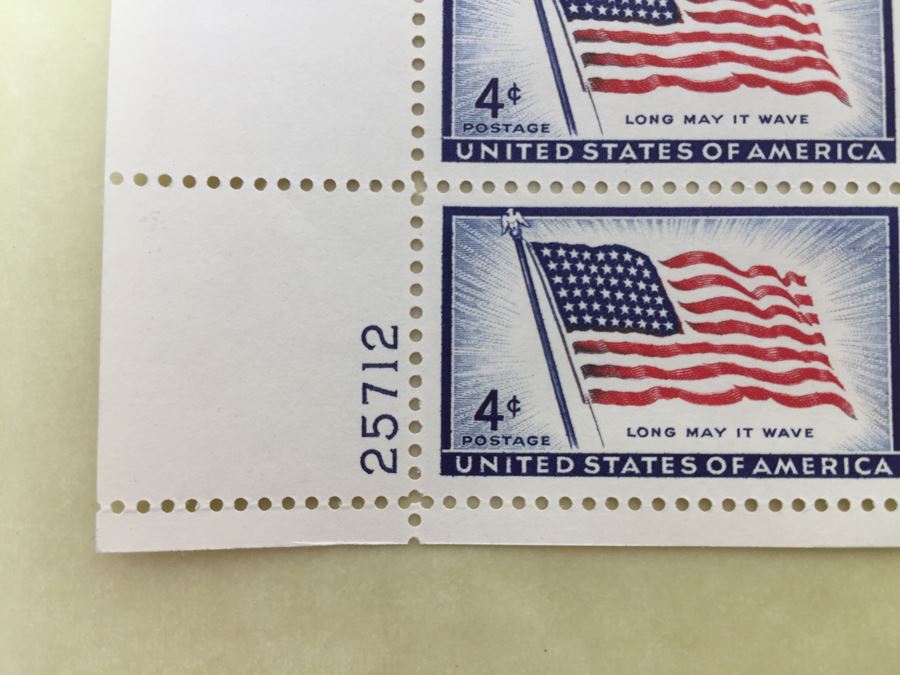 (2) Mint Postage Stamp Sheet 1952 3 Cent U.S. Flag Long May It Wave Old Glory 48 Stars [Photo 2]