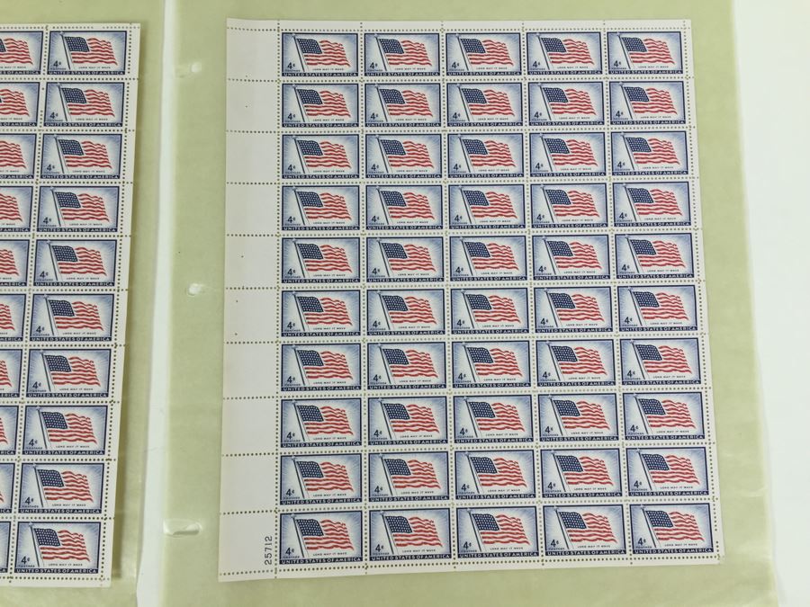 (2) Mint Postage Stamp Sheet 1952 3 Cent U.S. Flag Long May It Wave Old Glory 48 Stars [Photo 5]