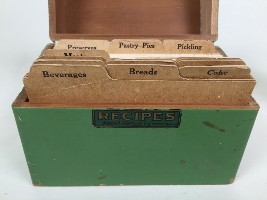 Vintage Wooden Recipes Box