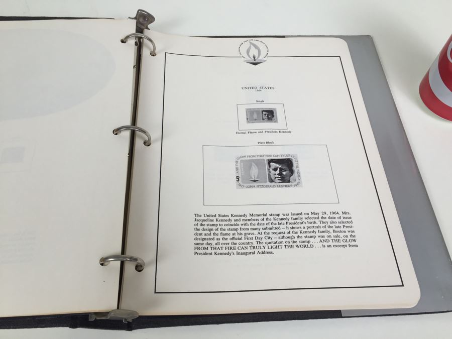 The American Album For United States Stamps 1948 Edition With Some Stamps Plus John F. Kennedy Memorial Stamp Album Without Stamps [Photo 6]