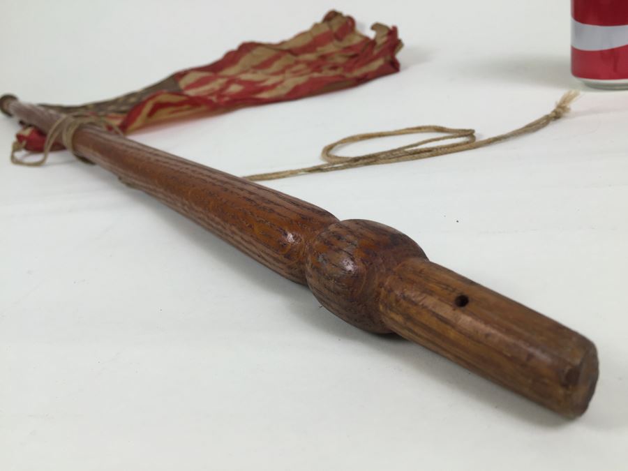 Old 49 Star U.S. Flag With Wooden Flag Pole [Photo 6]